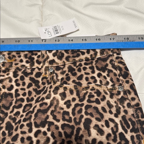 LOFT Leopard Print Wide Leg Jeans - Picture 4 of 13